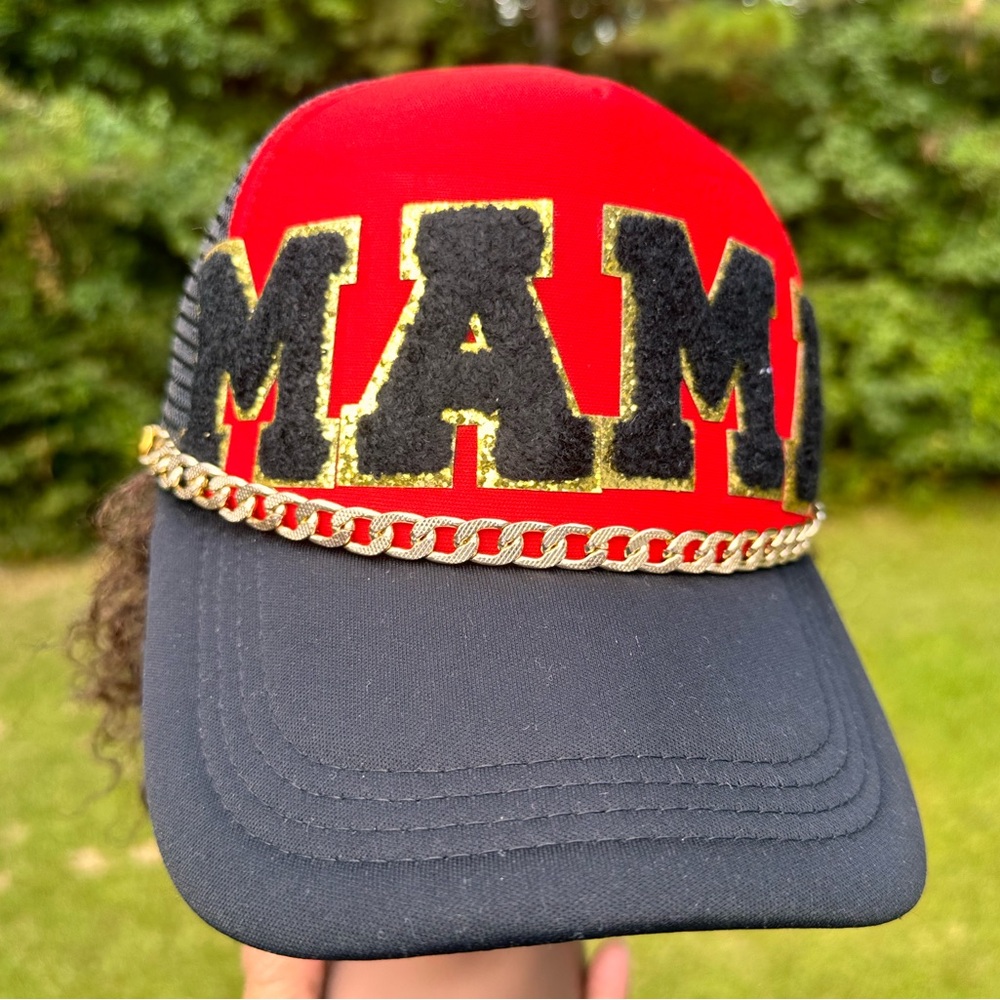 Trucker Hat Chenille Mama Iron On Patches